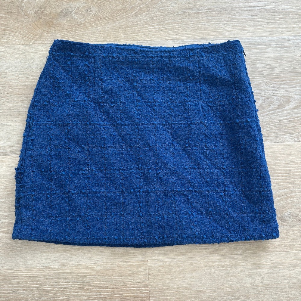 Abercrombie & Fitch Blue Tweed Mini Skirt Womens Size M Classic